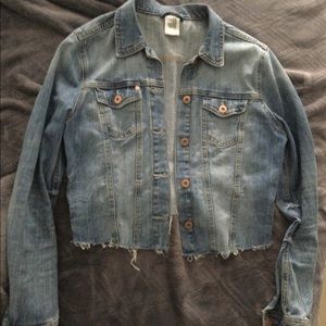 HM denim crop jacket size 10